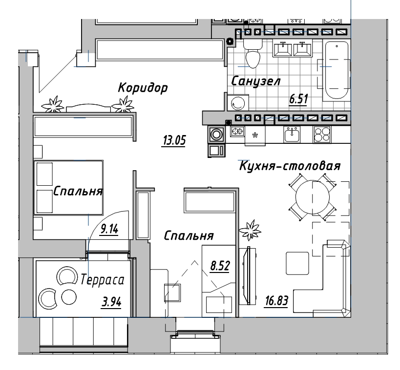 Продажа 2-комнатной квартиры, Санкт-Петербург, Урюпин переулок,  д.2/6 литера А