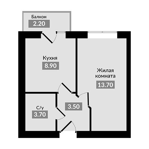 Квартира, 29.8 м²
