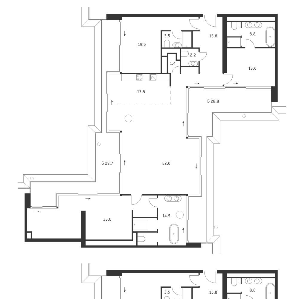 Купить 4-комнатная + квартиру 195 м², Москва и МО, Кутузовский проспект,  12с2 — без посредников, id в базе Кайли 9349