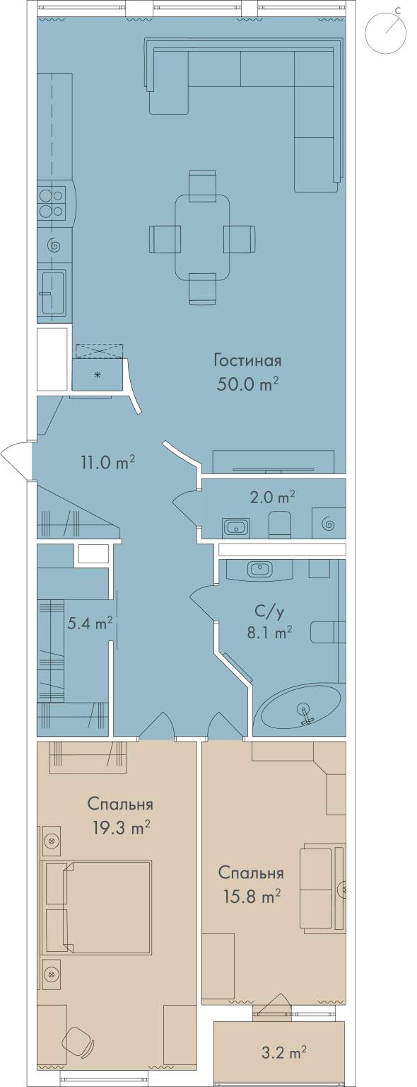 Квартира в аренду в Санкт-Петербурге, Ждановская улица, 29 фото №1
