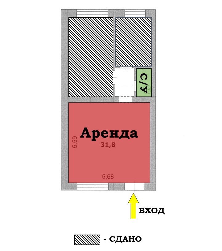 Сдам в аренду помещение свободного назначения 37 м.кв.