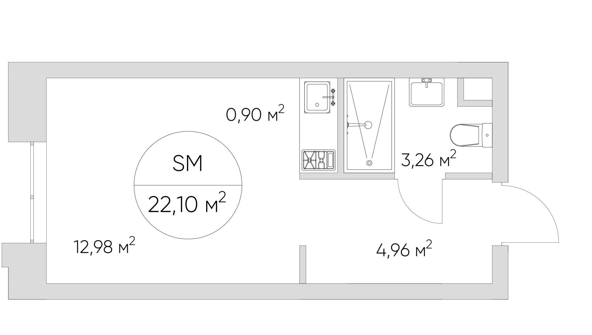 Продается студия 22 кв.м.