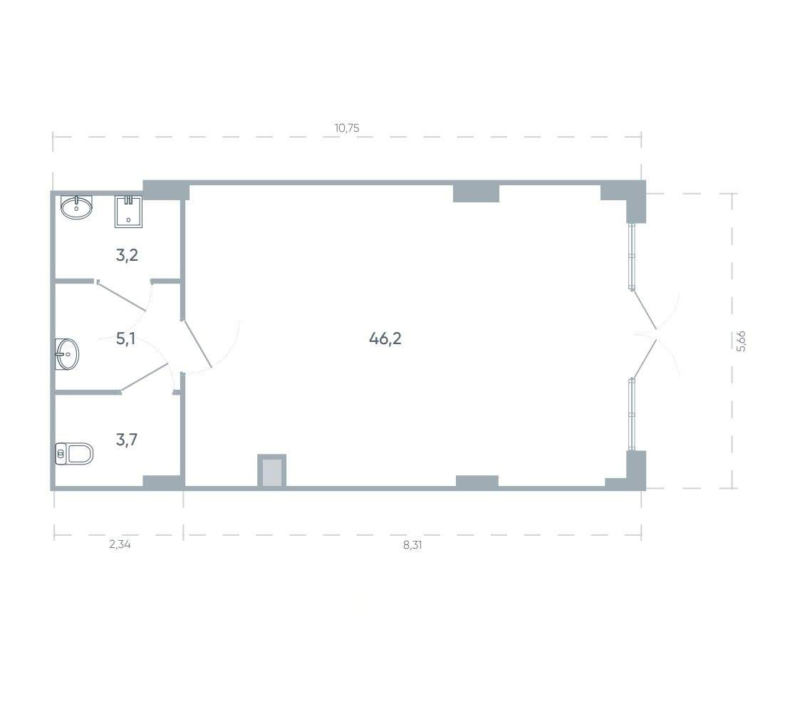 Продам помещение свободного назначения 58.2 м.кв.