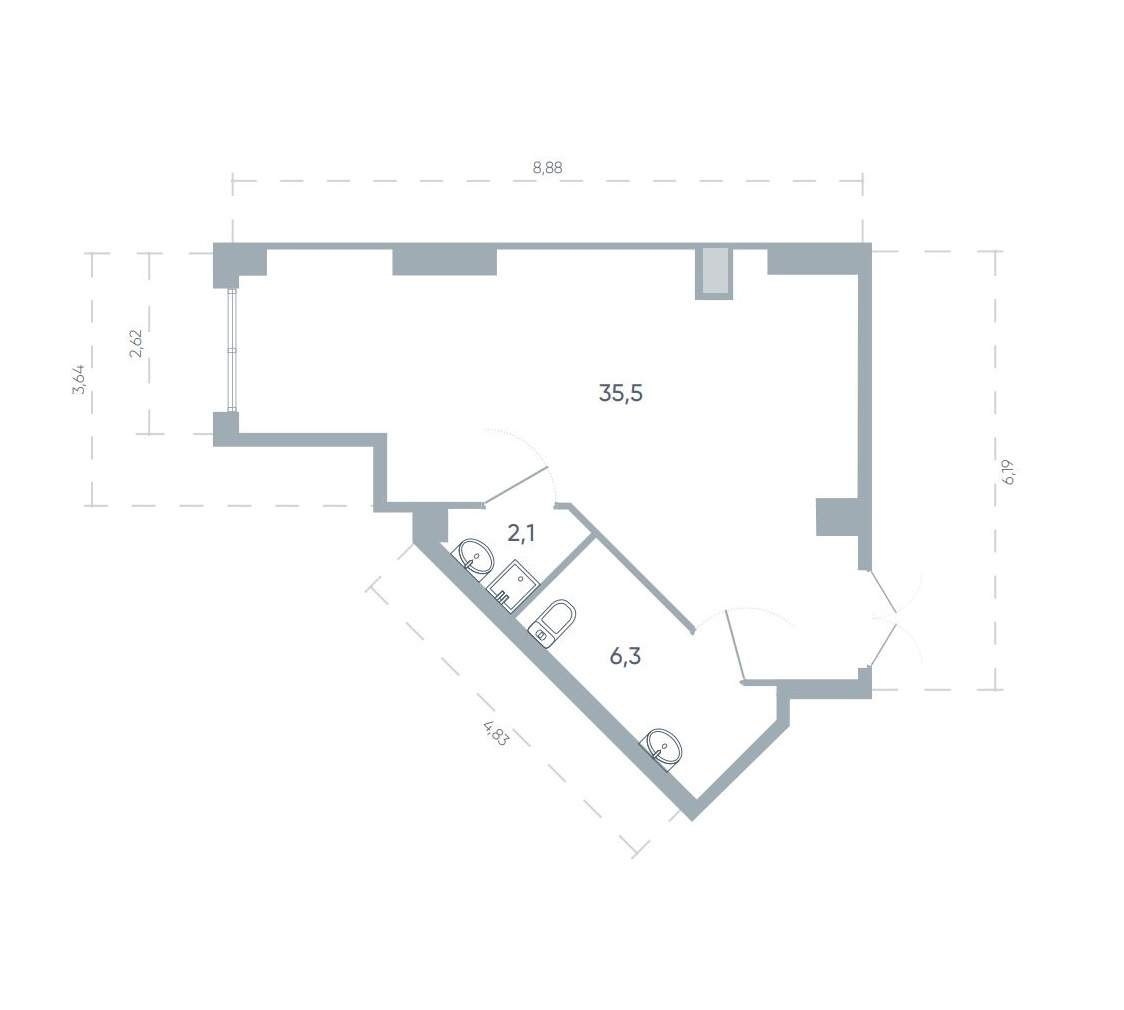 Продам помещение свободного назначения 43.9 м.кв.