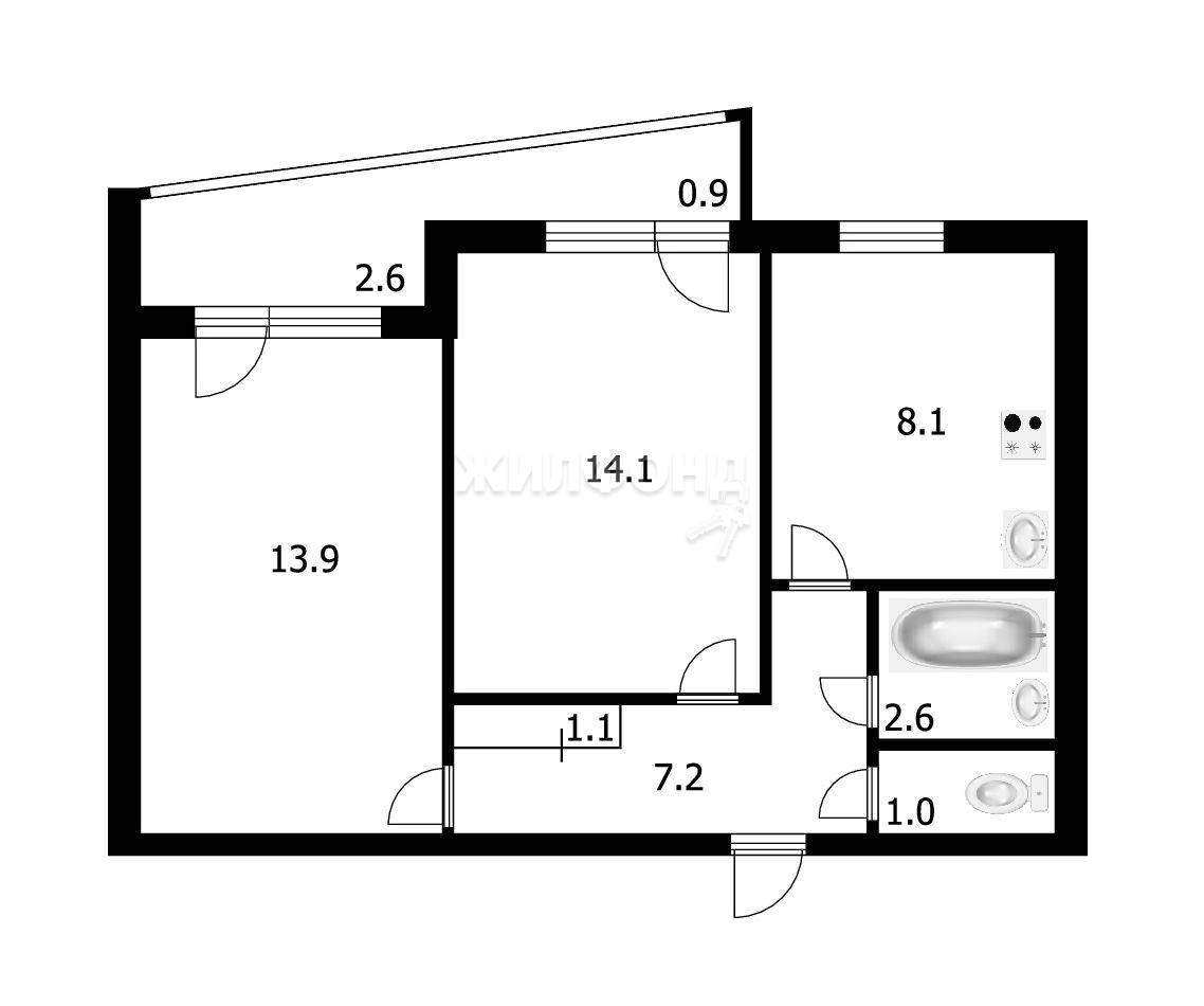 Продажа: Квартира 51.5 м², этаж 9/10, по адресу Россия, Новосибирская  область, Бердск, Красная Сибирь улица, д.118 - по цене 5200000 руб. на  ПроНедвижимость