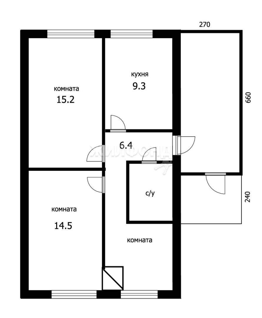 Продажа: Дом 56.0 м², по адресу Россия, Новосибирская область, поселок  Речник, Новая улица - по цене 2100000 руб. на ПроНедвижимость