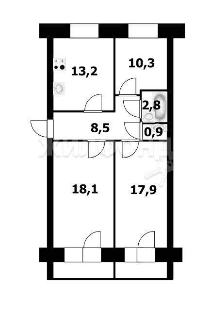 Квартира на продажу в Дятьково, 13-й микрорайон, 3 фото №17