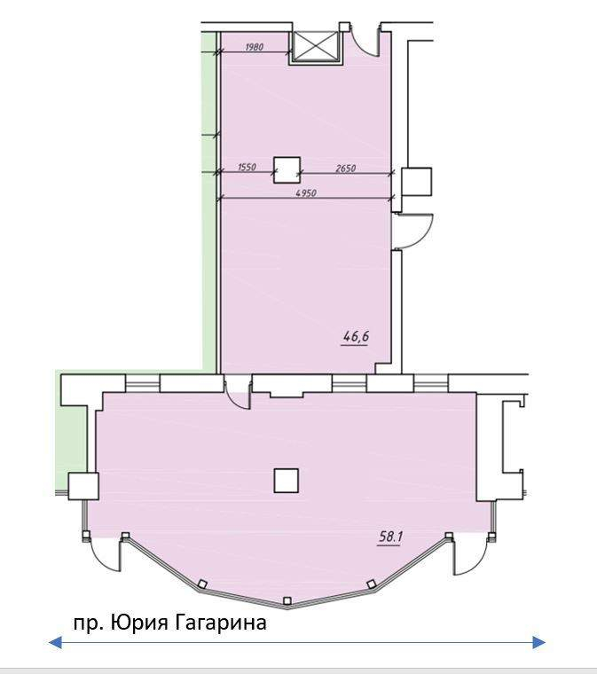 Сдам в аренду помещение свободного назначения 104.7 м.кв.