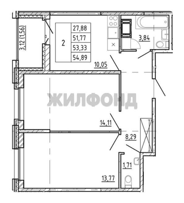 Квартира на продажу в городском посёлке Новоселье, Центральная улица, 30к2 фото №8
