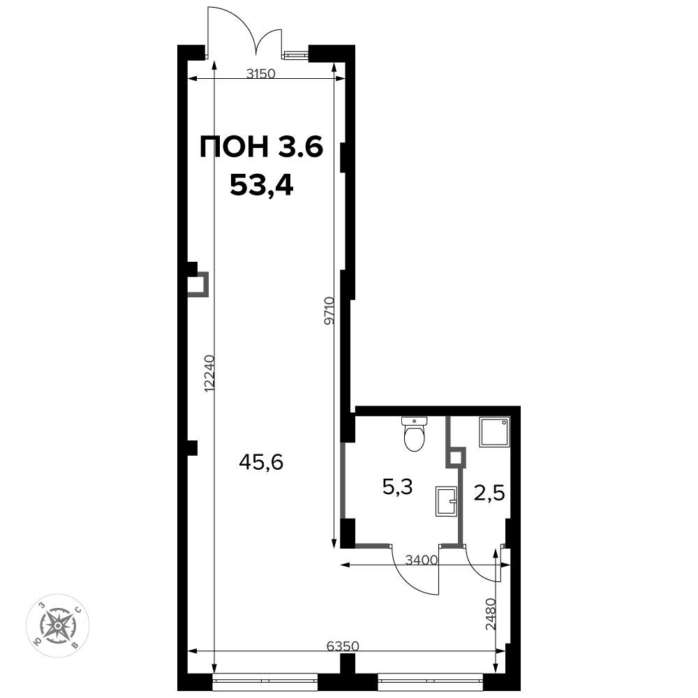 Продам офис 53.1 м.кв.