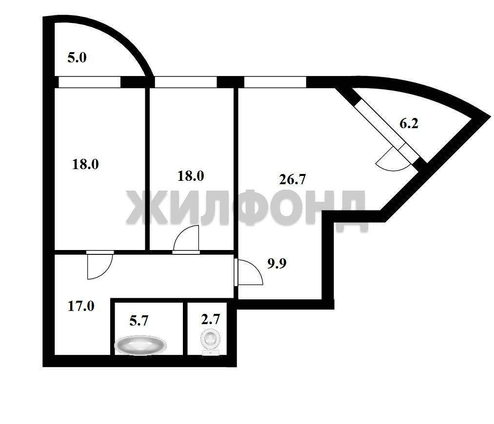 Квартира на продажу в Благовещенске, Краснофлотская улица, 123 фото №13