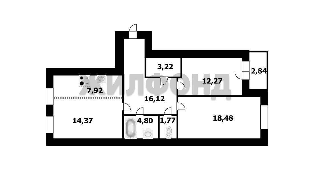Квартира на продажу в Барнауле, Партизанская улица, 203 фото №23
