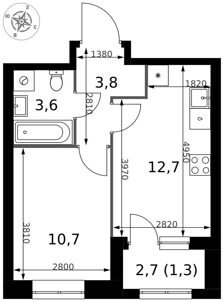Продам помещение свободного назначения 3.3 м.кв.