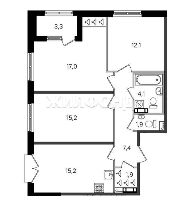 Квартира на продажу в Пушкине, Камероновская улица, 10стр1 фото №1
