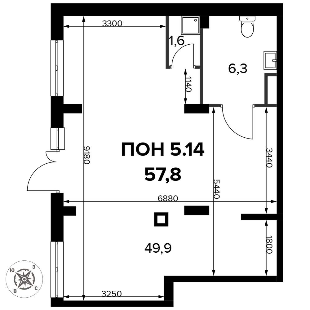 Продам офис 57.9 м.кв.