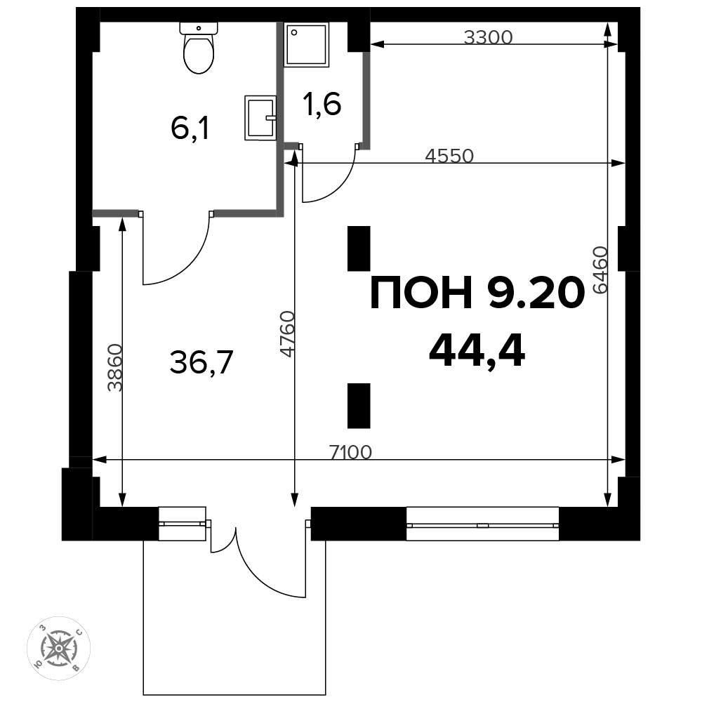 Продам офис 44.4 м.кв.