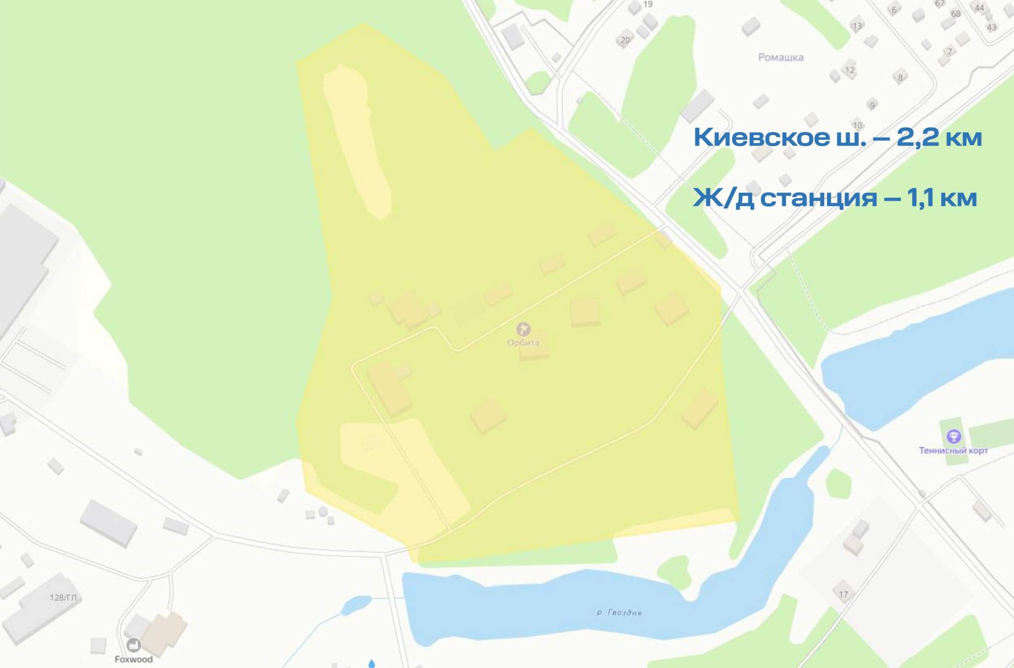 Участок в аренду в посёлке дома отдыха Бекасово, СПК Ромашка территория фото №1