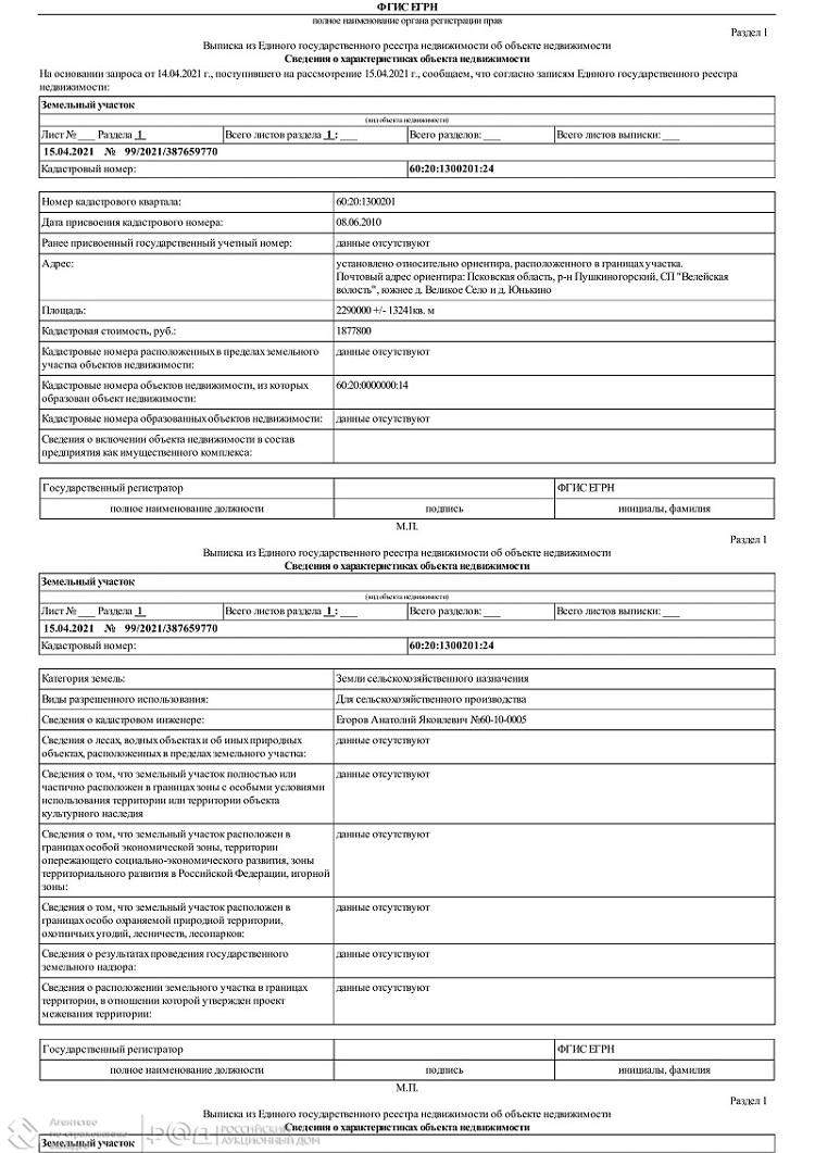 Продам земельный участок 2290000 м.кв.