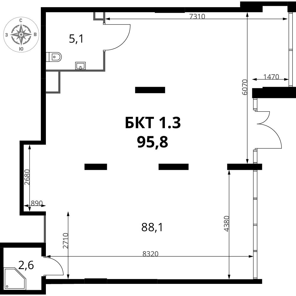 Продам помещение свободного назначения 95.8 м.кв.