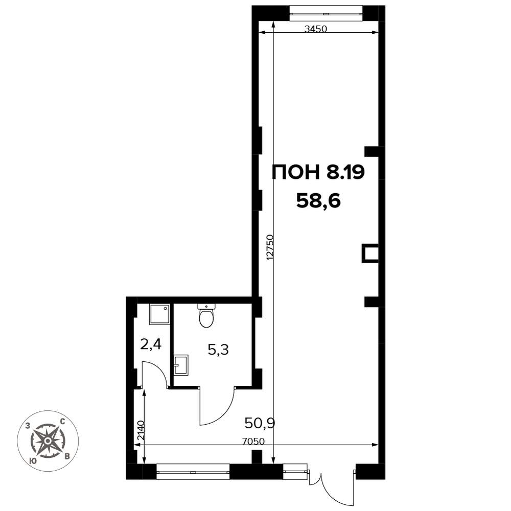 Продам помещение свободного назначения 58.7 м.кв.