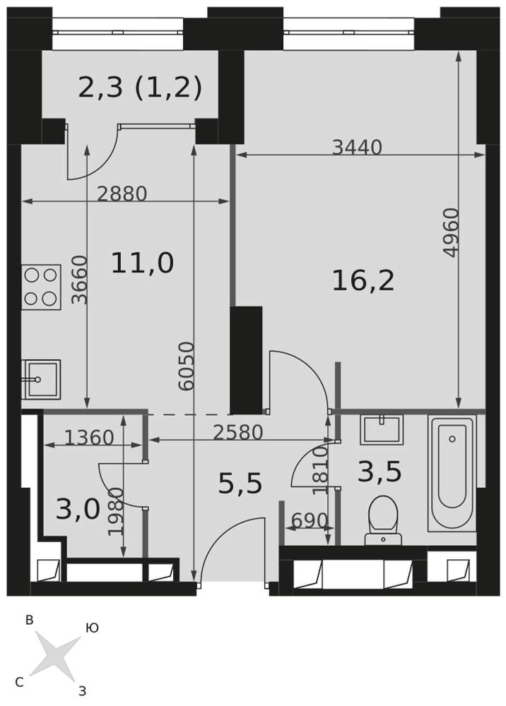 Продам помещение свободного назначения 2.5 м.кв.