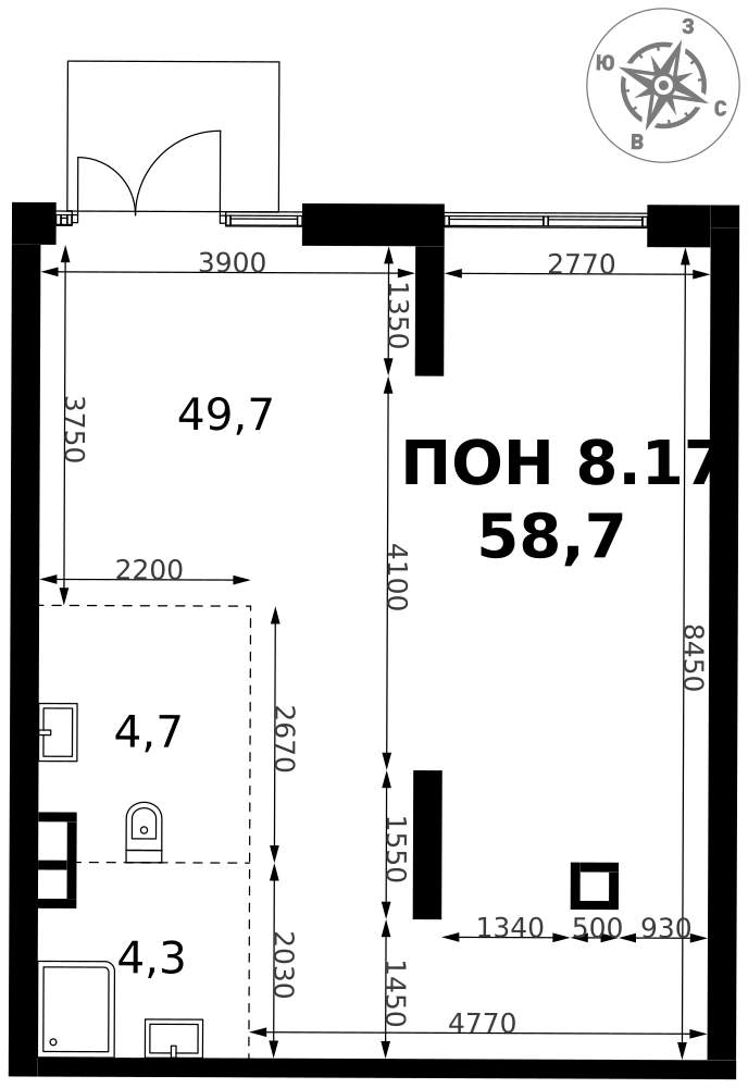 Продам помещение свободного назначения 58.7 м.кв.