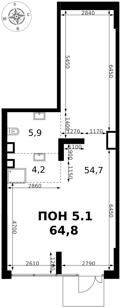 Продам помещение свободного назначения 64.8 м.кв.