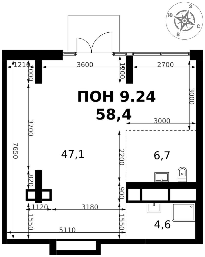 Продам помещение свободного назначения 58.4 м.кв.