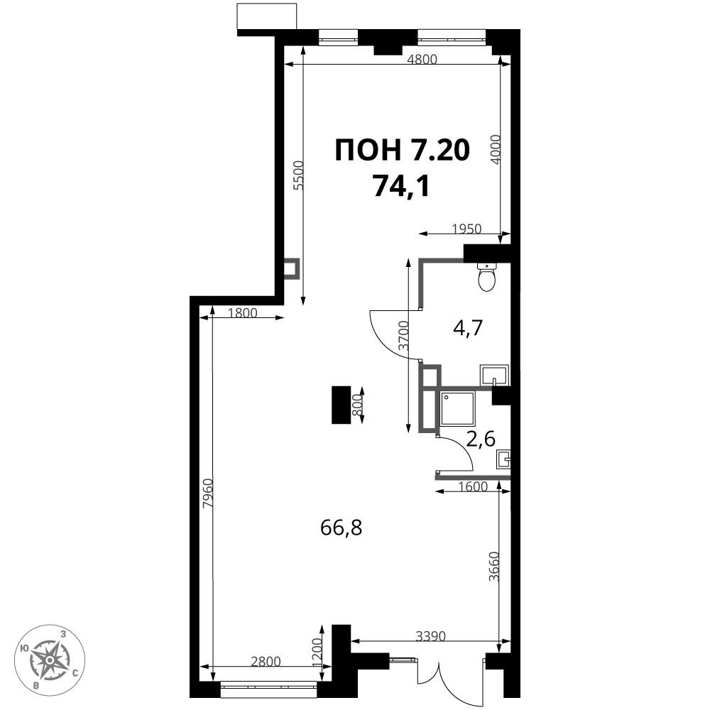 Продам помещение свободного назначения 74.1 м.кв.