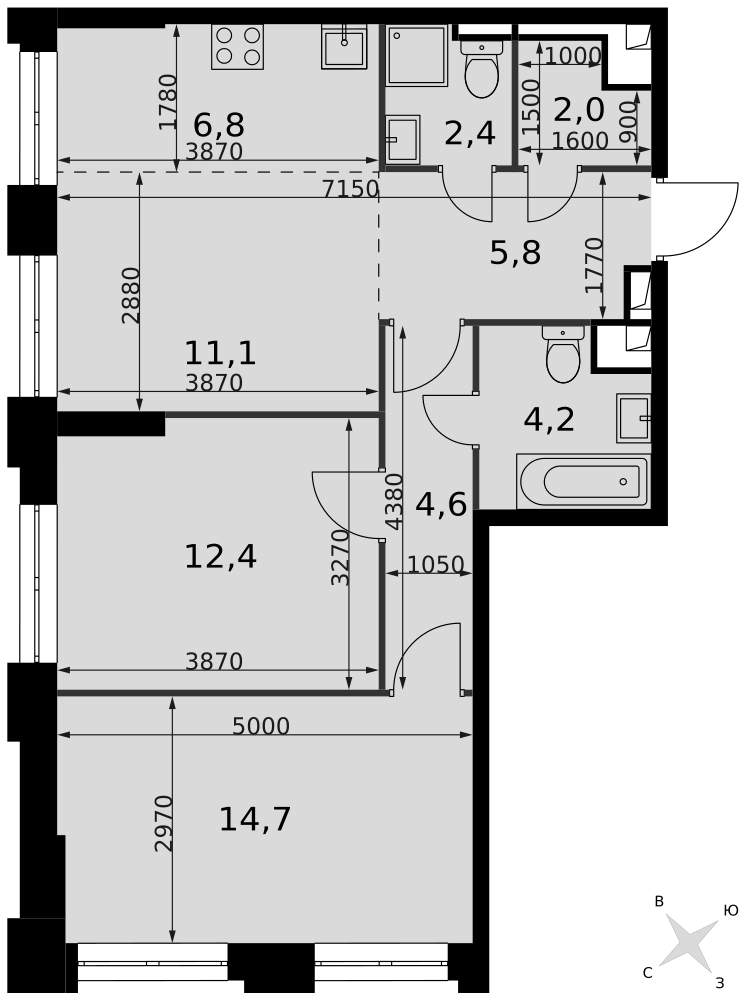 Продам помещение свободного назначения 1.3 м.кв.