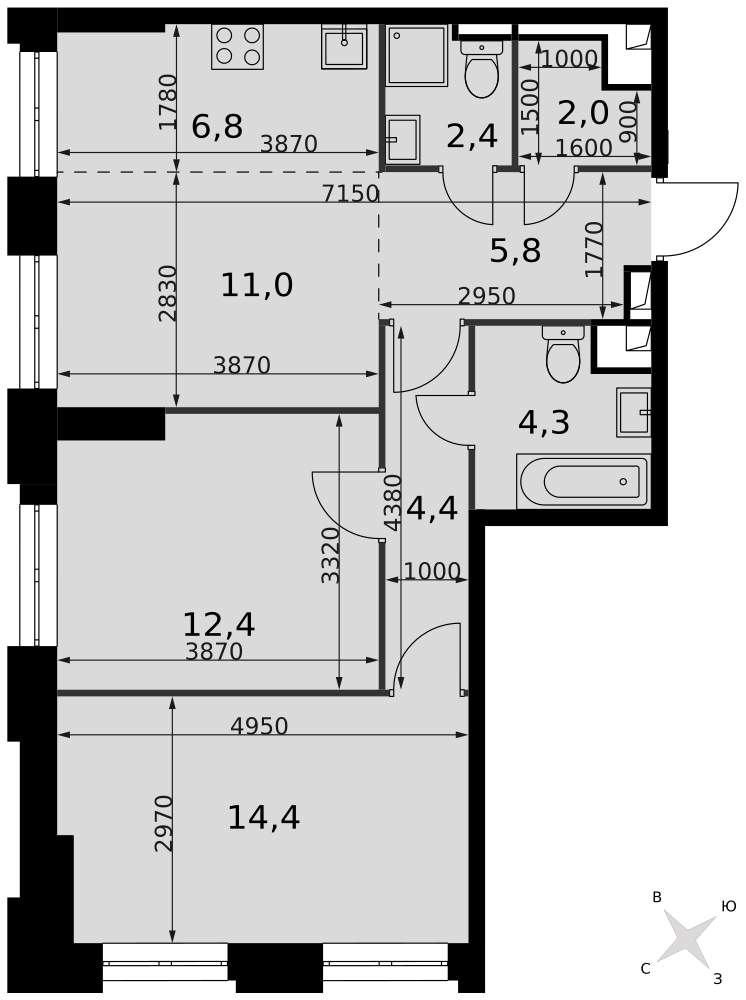 Продам помещение свободного назначения 1.3 м.кв.