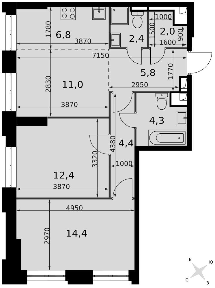 Продам помещение свободного назначения 2.5 м.кв.