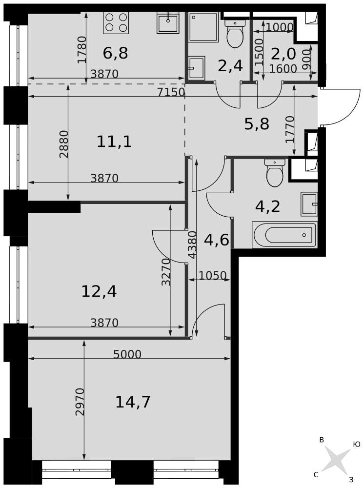 Продам помещение свободного назначения 2.5 м.кв.