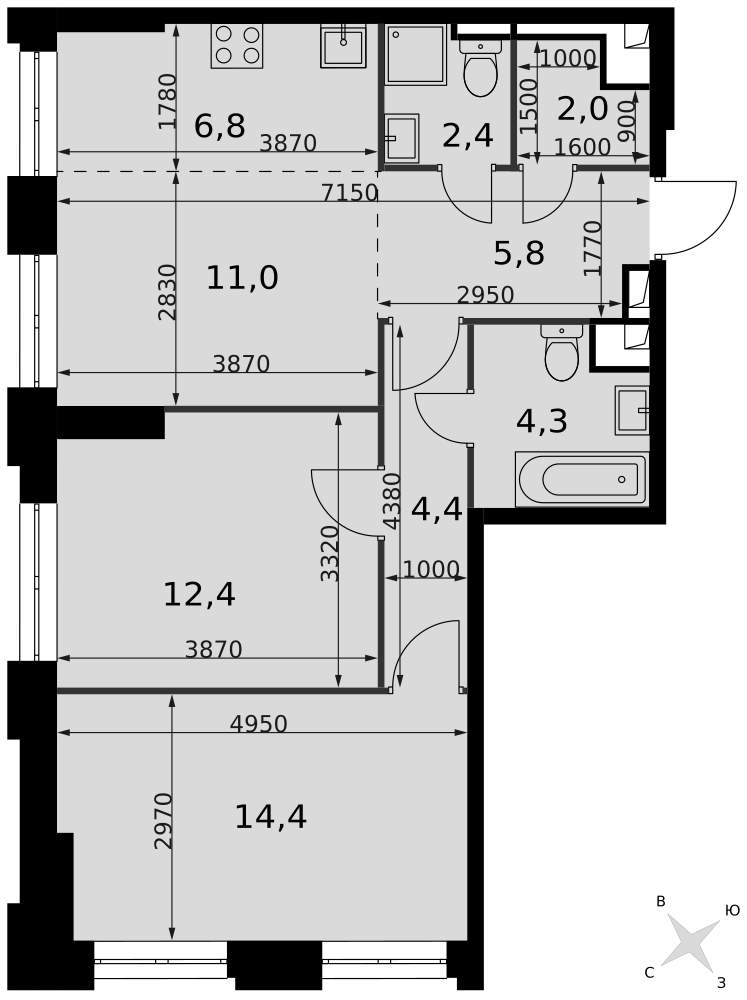 Продам помещение свободного назначения 2.5 м.кв.