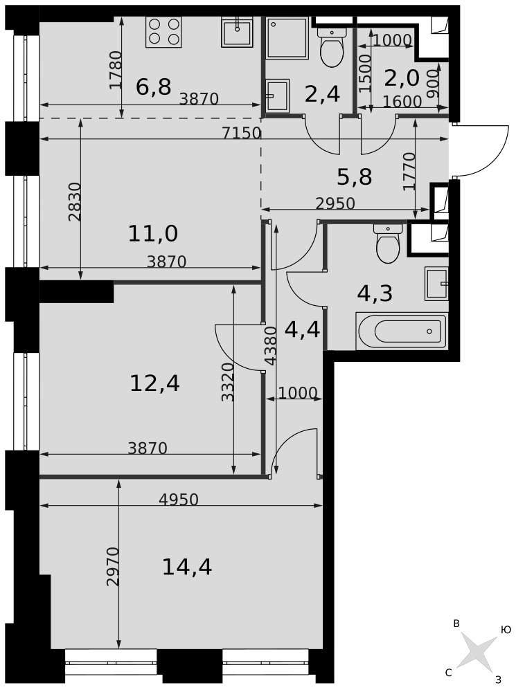 Продам помещение свободного назначения 2.5 м.кв.