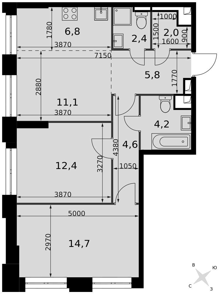 Продам помещение свободного назначения 1.3 м.кв.