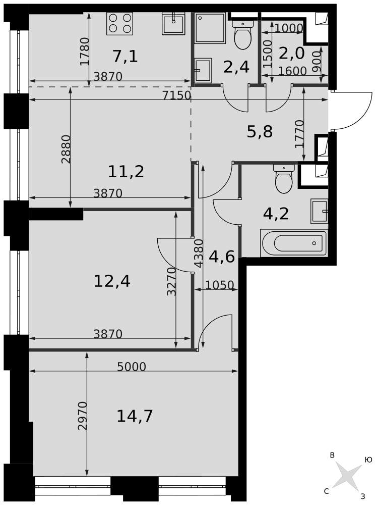 Продам помещение свободного назначения 1.3 м.кв.