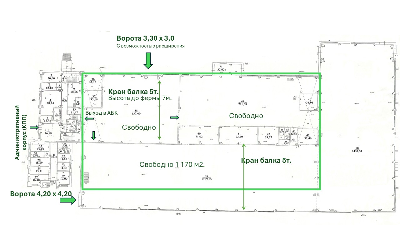 Сдам в аренду помещение свободного назначения 2870 м.кв.