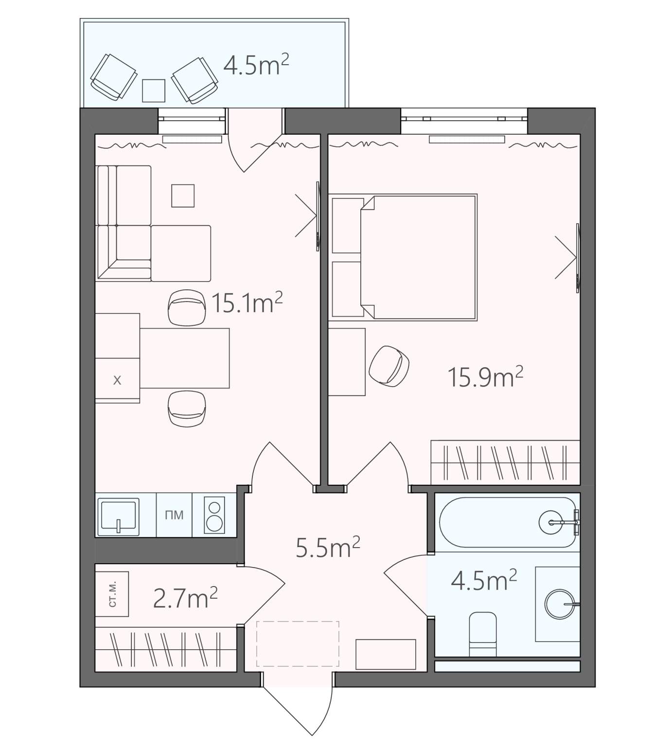 Квартира в аренду в Санкт-Петербурге, Корпусная улица, 3 фото №1