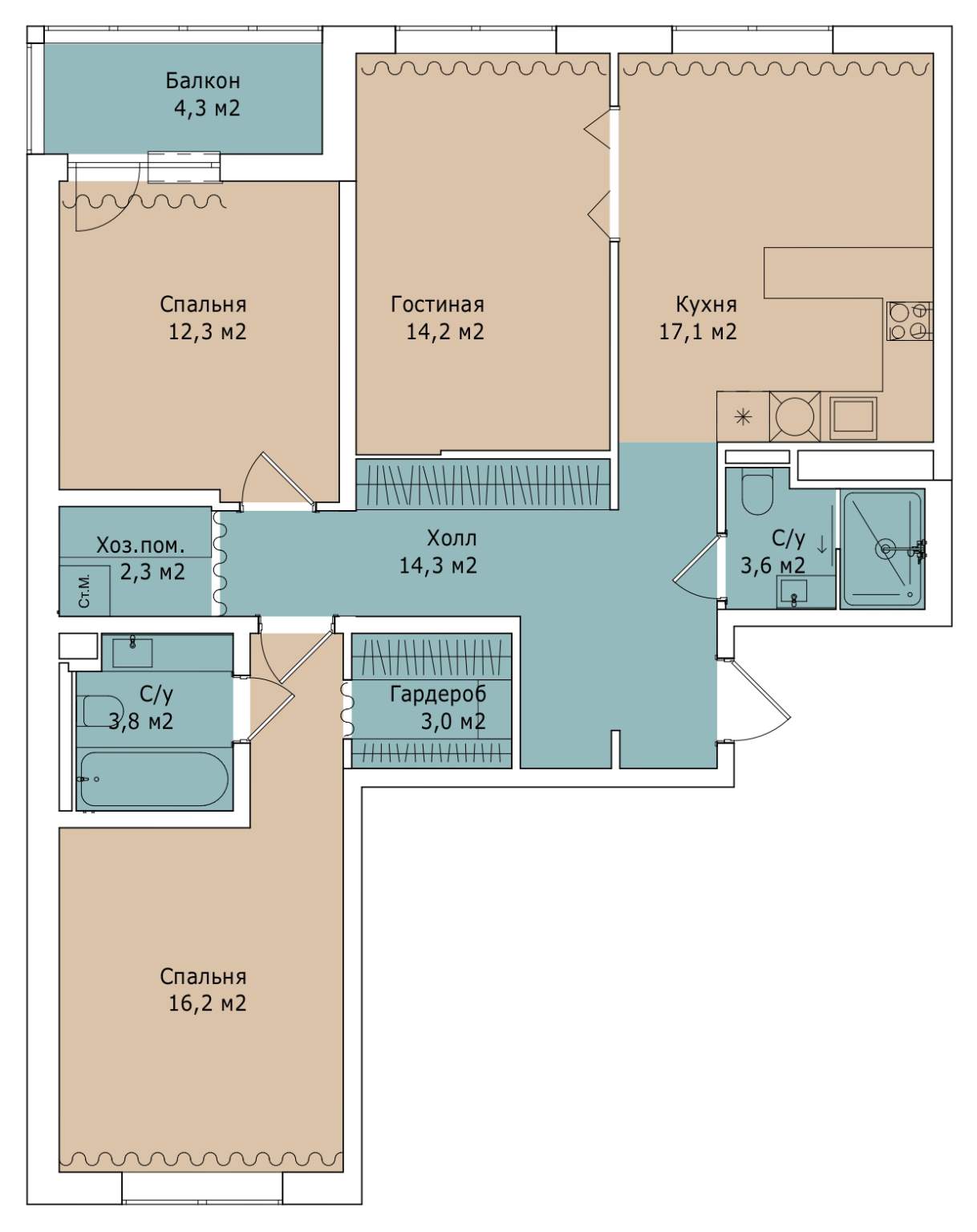 Квартира в аренду в Санкт-Петербурге, Белоостровская улица, д. 7 стр. 1 фото №1