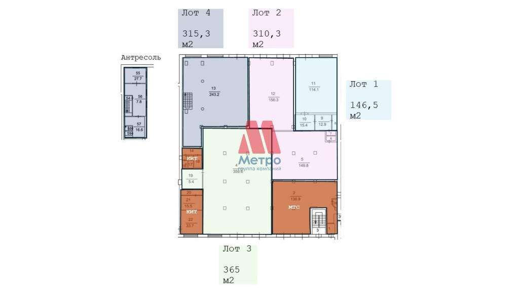 Сдам в аренду помещение свободного назначения 365 м.кв.
