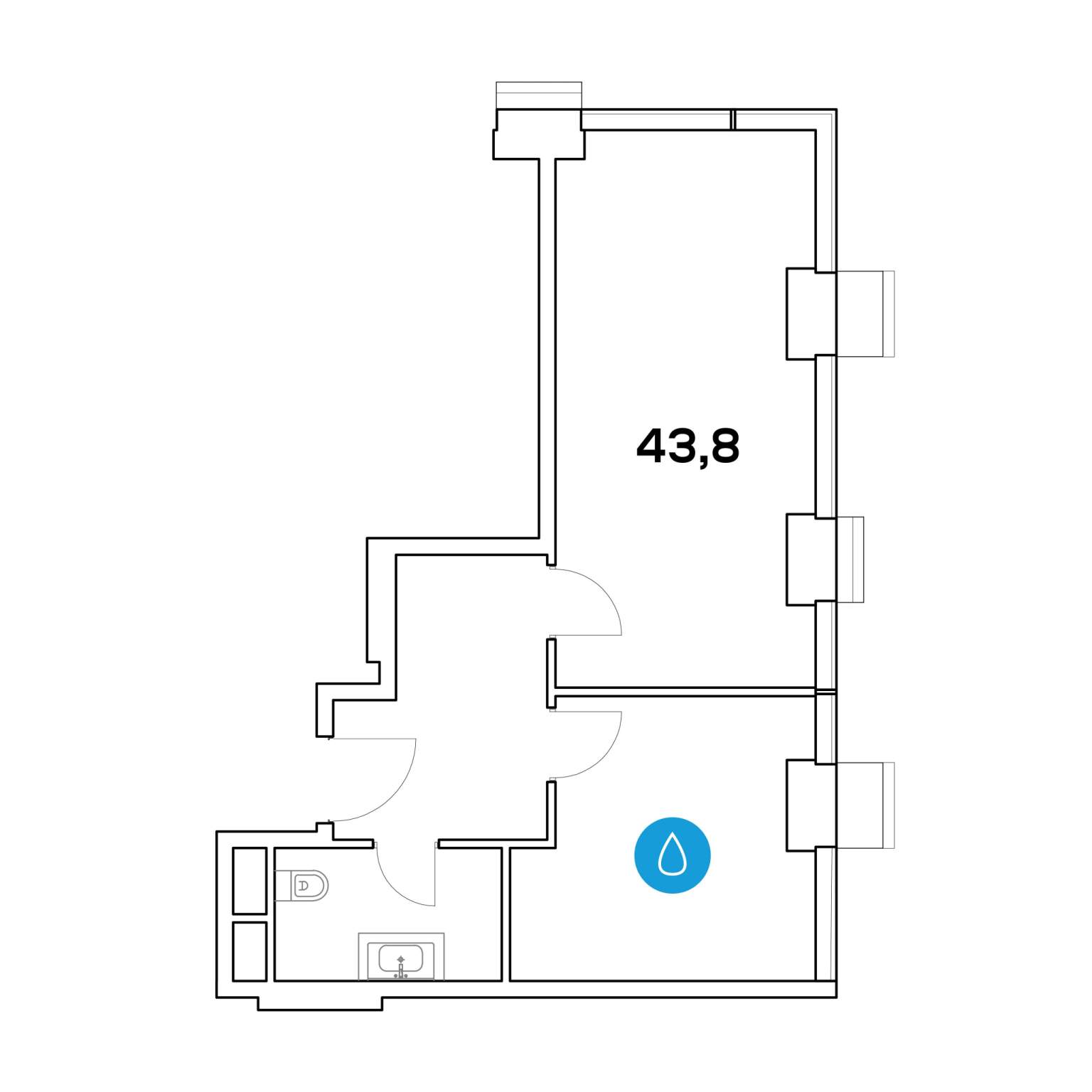 Продам офис 43.8 м.кв.