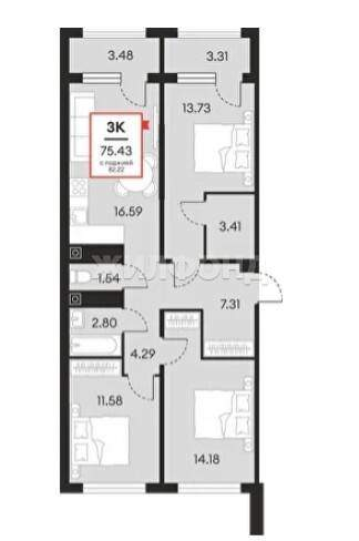 Квартира на продажу в Нефтеюганске, 4-й микрорайон, 4/1 фото №1