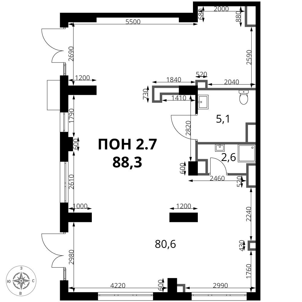 Продам помещение свободного назначения 88.3 м.кв.