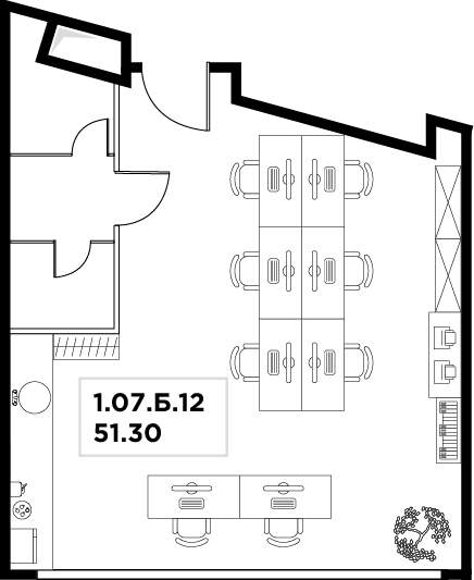 Продам офис 51.3 м.кв.