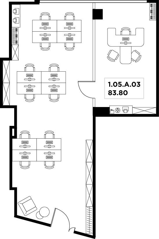 Продам офис 83.8 м.кв.