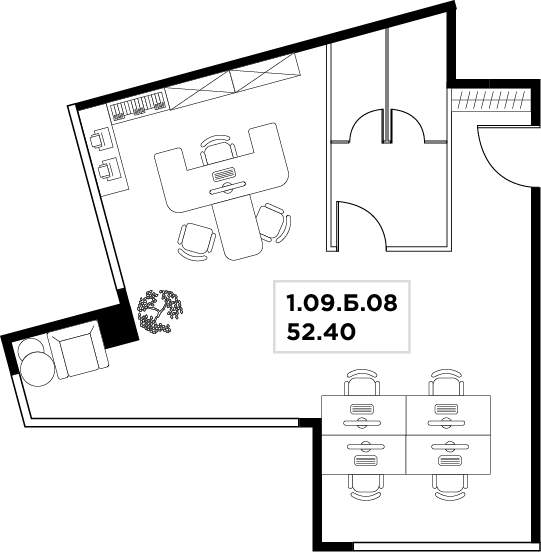 Продам офис 52.4 м.кв.