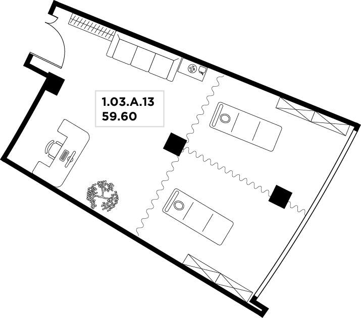 Продам офис 59.6 м.кв.