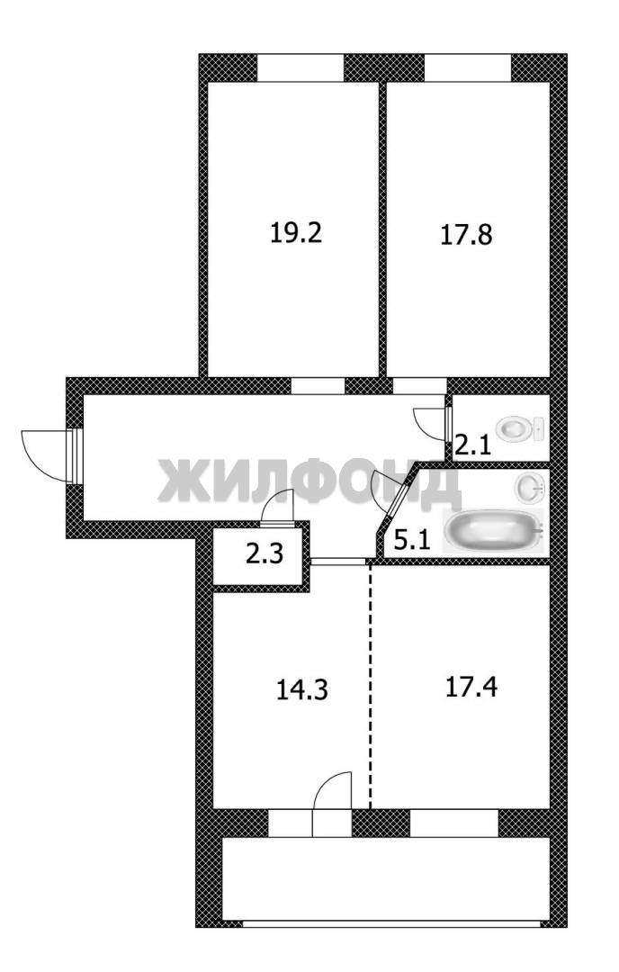 Квартира на продажу в Барнауле, Лазурная улица, 19 фото №17