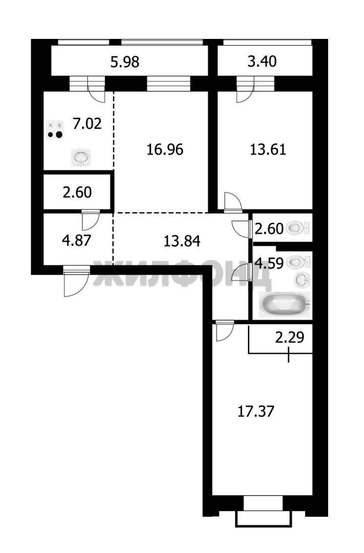 Квартира на продажу в деревне Кисловка, Левитана улица, 5 фото №10